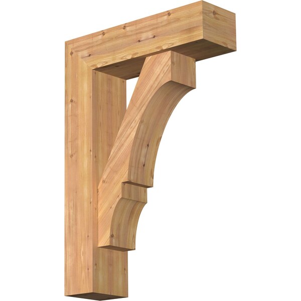 Ekena Millwork Balboa Block Smooth Bracket w/ Offset Brace, Western Red Cedar, 7 1/2"W x 26"D x 38"H BKT0806X26X38BOA05SWR - main